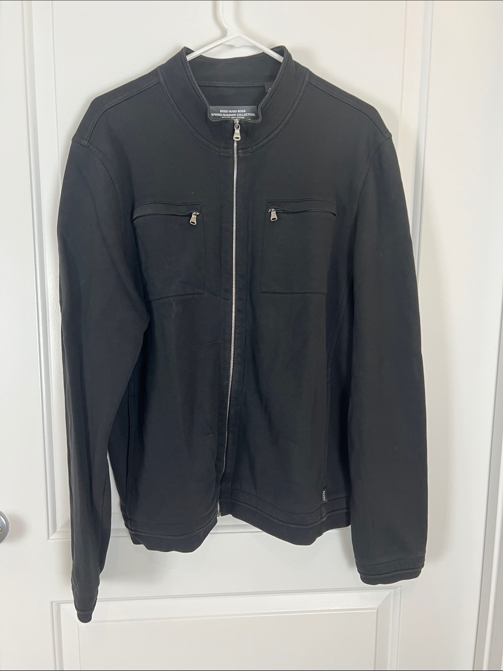 Hugo Boss Black Zip Jacket with Silver Hardware